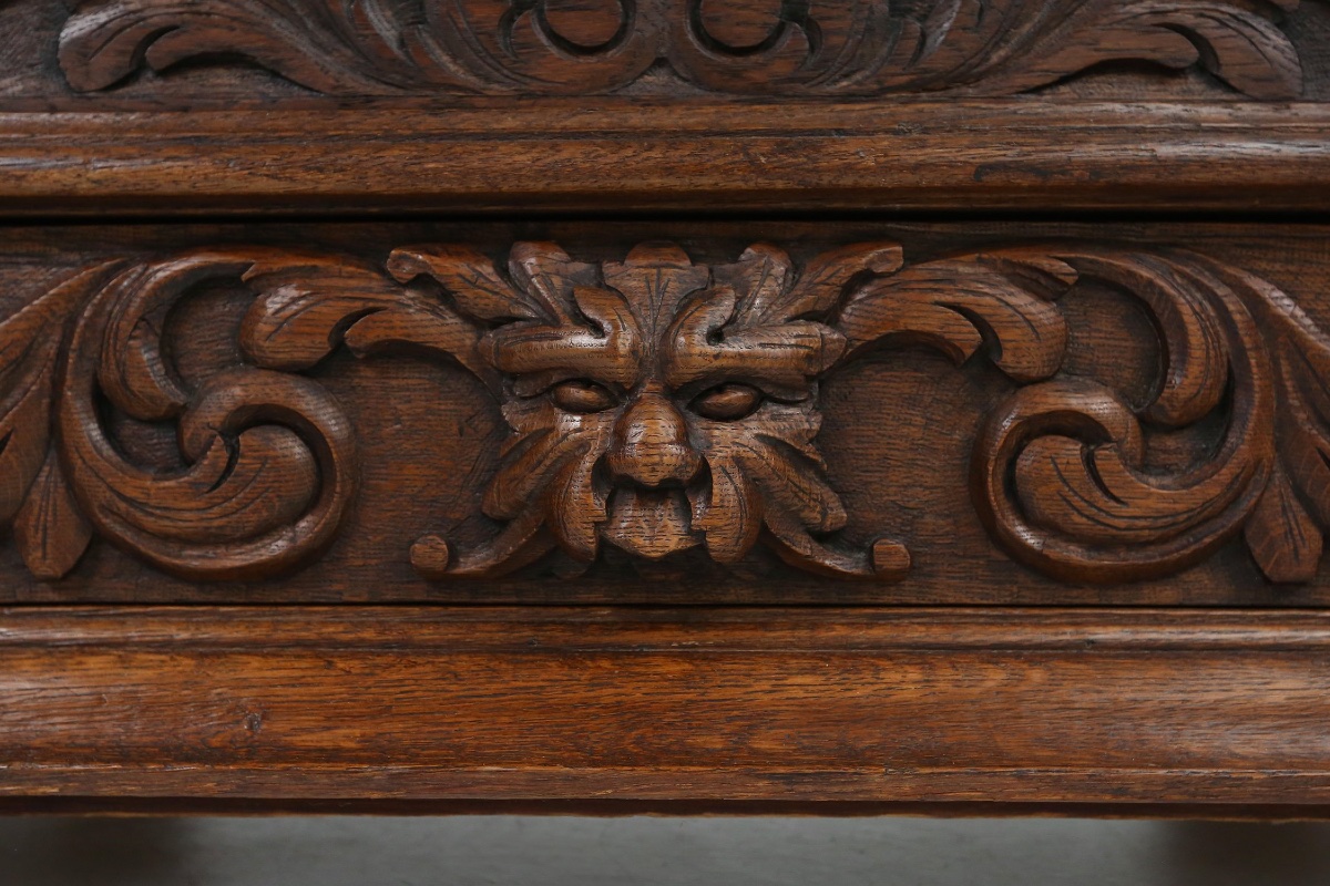 Baroque-style Oak Display Case, Belgium, 1950s-photo-6
