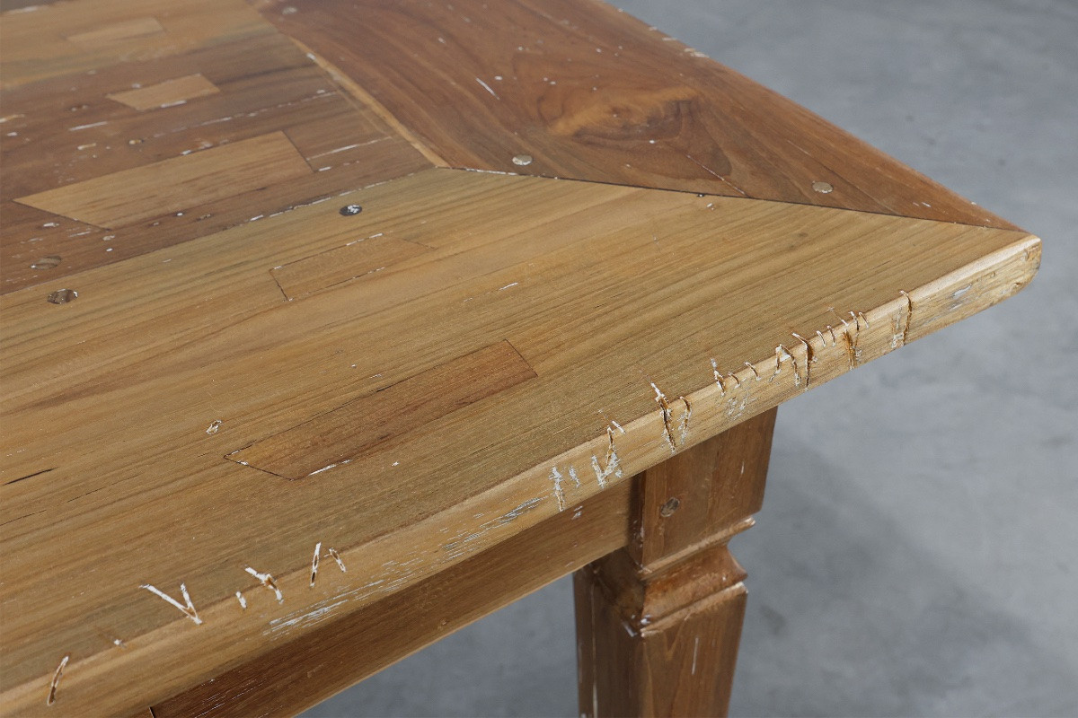 Large French Provencal Farmhouse Table In Elm Wood, France Circa 1850-photo-4