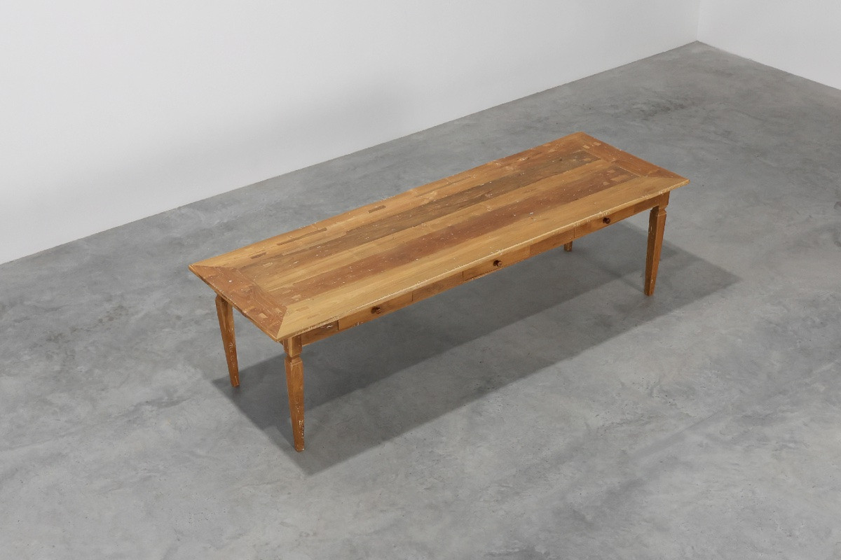 Large French Provencal Farmhouse Table In Elm Wood, France Circa 1850-photo-8
