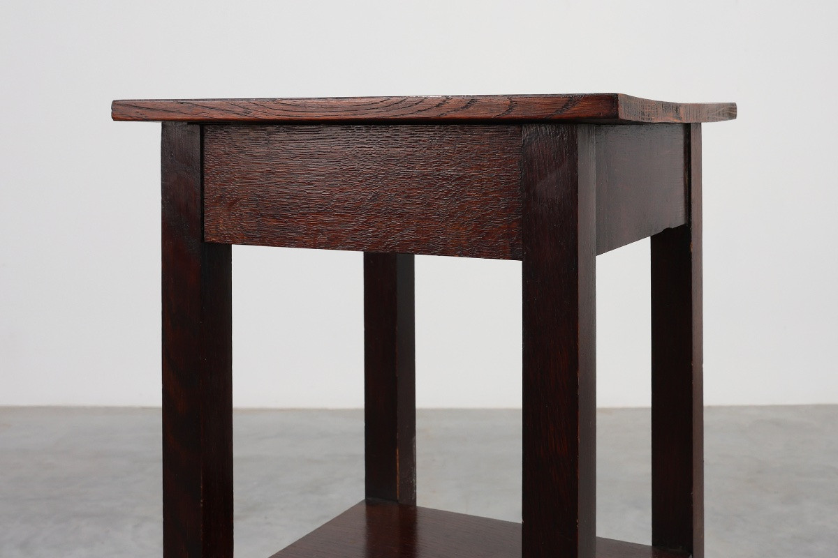 Art Deco Plinth In Dark Oak, Belgium, 1920s-photo-3