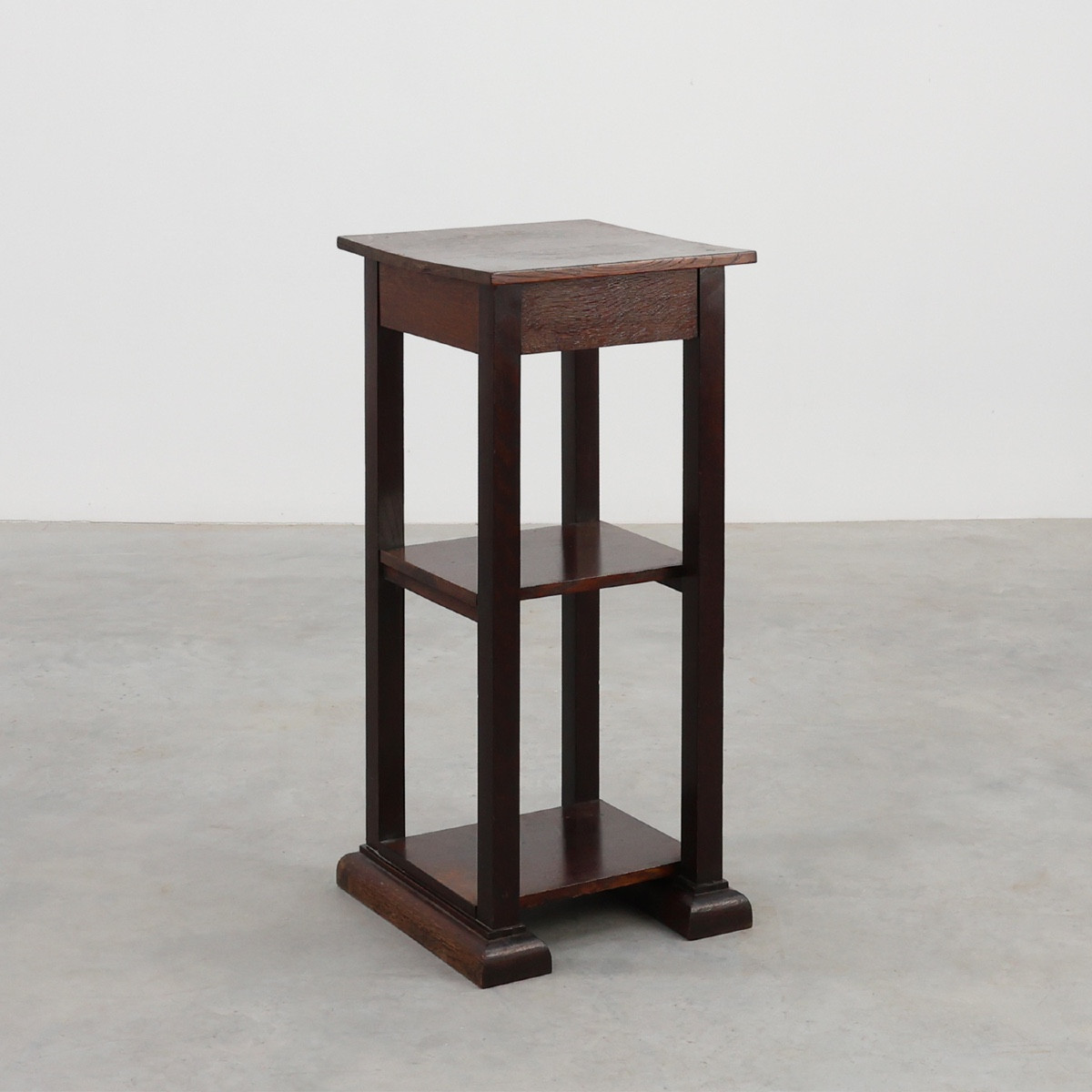 Art Deco Plinth In Dark Oak, Belgium, 1920s