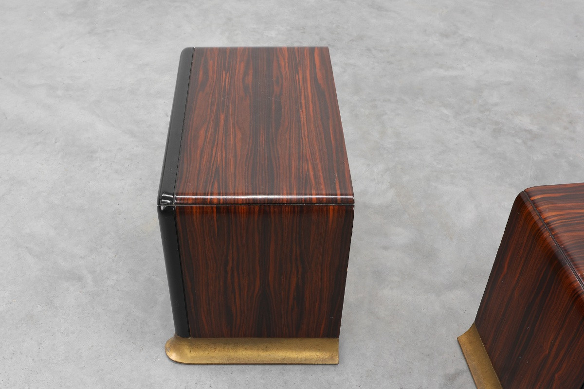Rare Set Of Bedside Tables By Luciano Frigerio -photo-7
