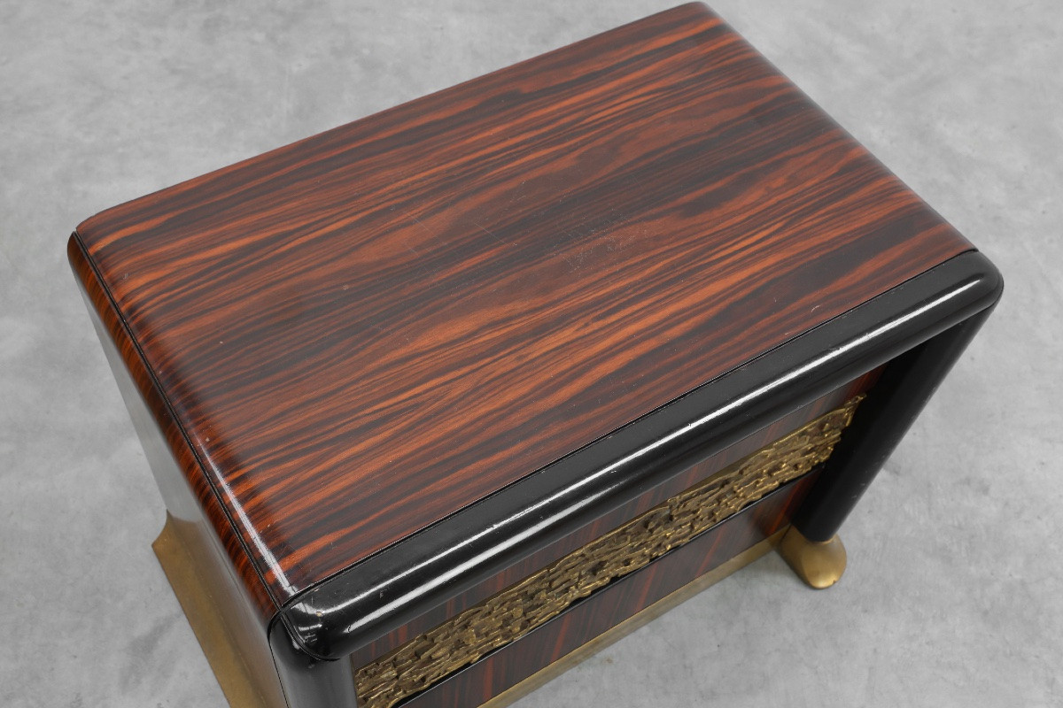 Rare Set Of Bedside Tables By Luciano Frigerio -photo-8
