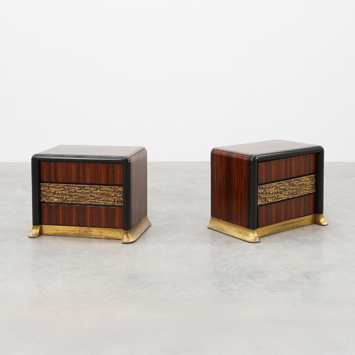 Rare Set Of Bedside Tables By Luciano Frigerio 