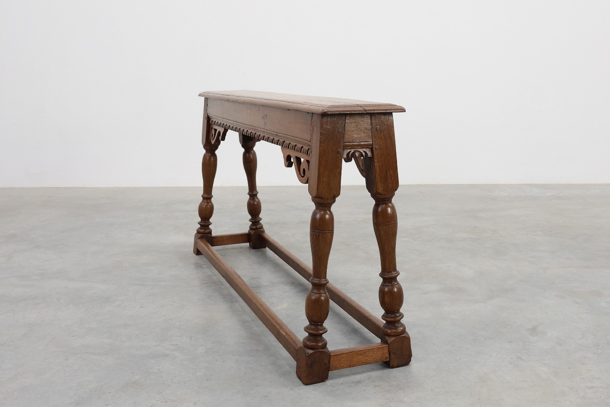 Carved Oak Bench In The Jacobean Style, 17th Century, Uk-photo-4