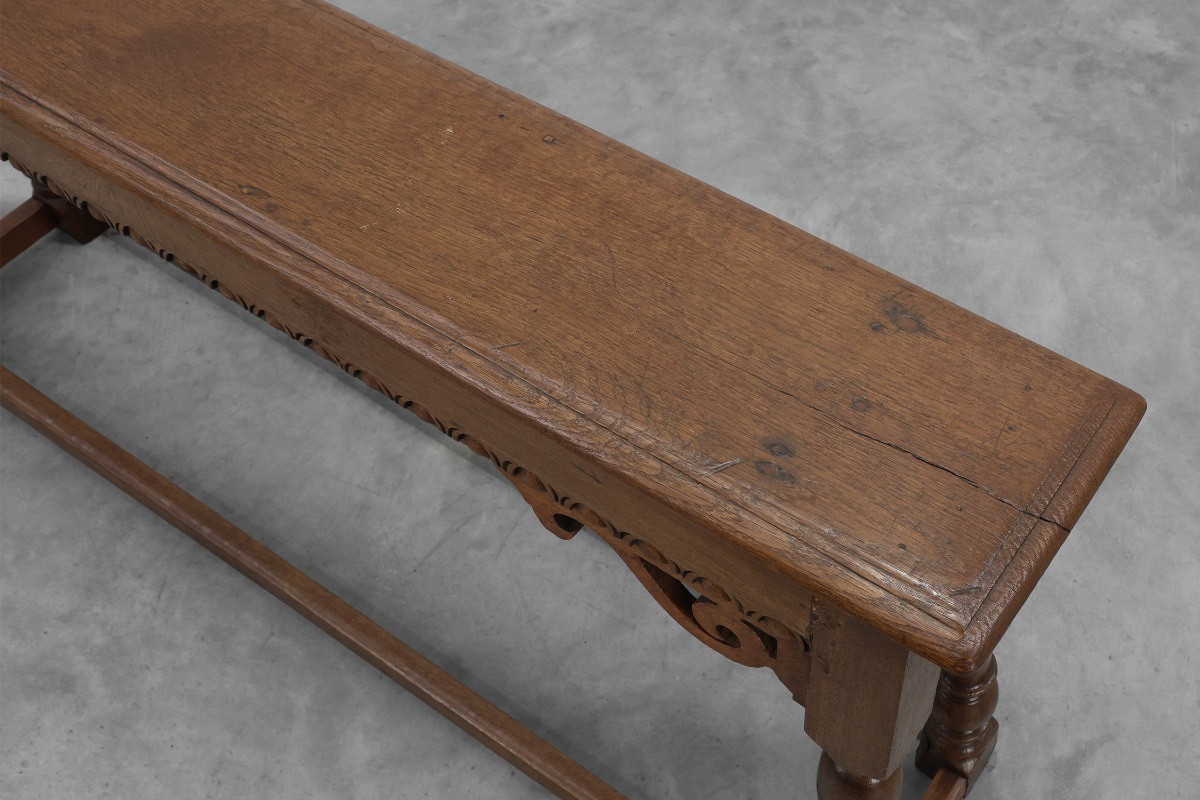 Carved Oak Bench In The Jacobean Style, 17th Century, Uk-photo-5