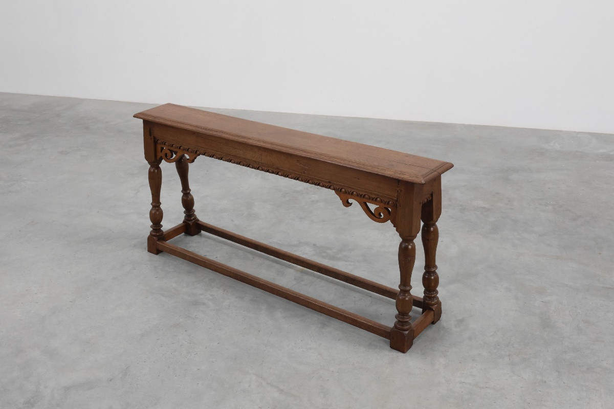 Carved Oak Bench In The Jacobean Style, 17th Century, Uk-photo-7