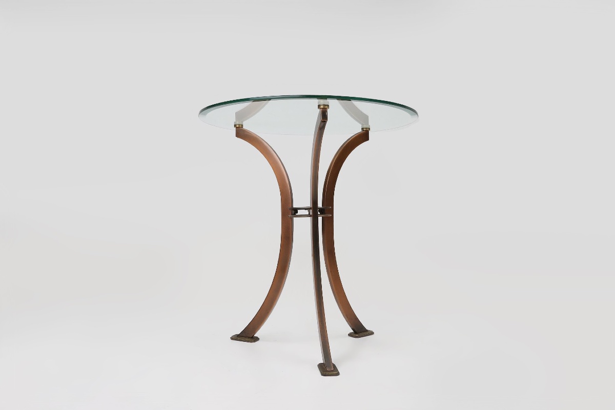 Table d'appoint de style Hollywood Regency de Belgo Chrom, Belgique, années 1980-photo-5