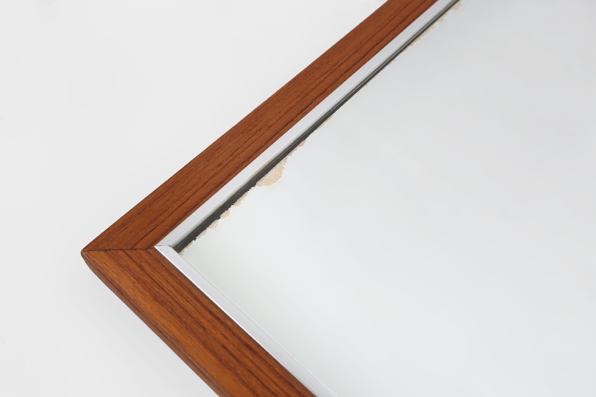 Mid-century Teak Mirror With Shelf, Attributed To De Coene, Belgium, 1960s-photo-4