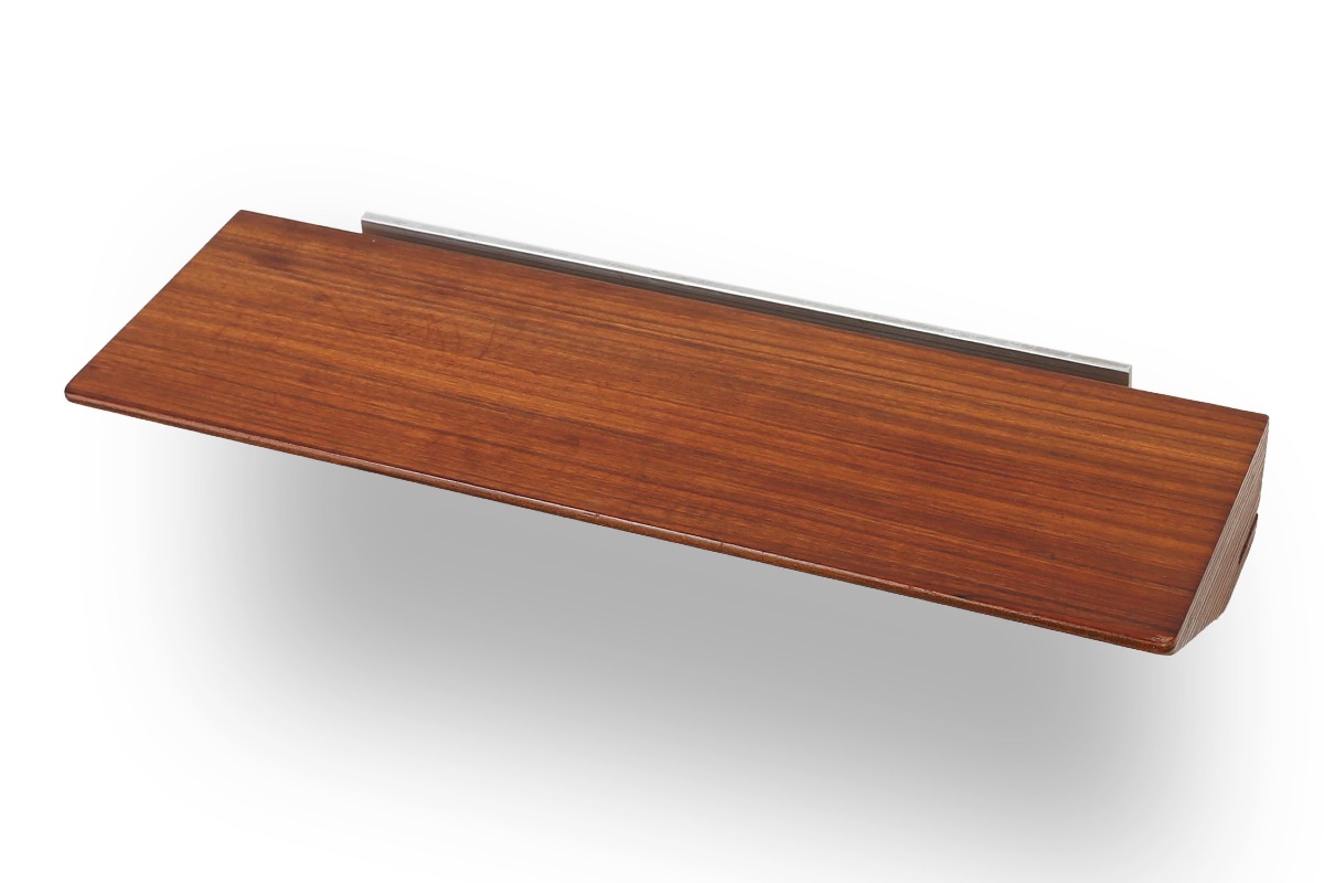 Mid-century Teak Mirror With Shelf, Attributed To De Coene, Belgium, 1960s-photo-5