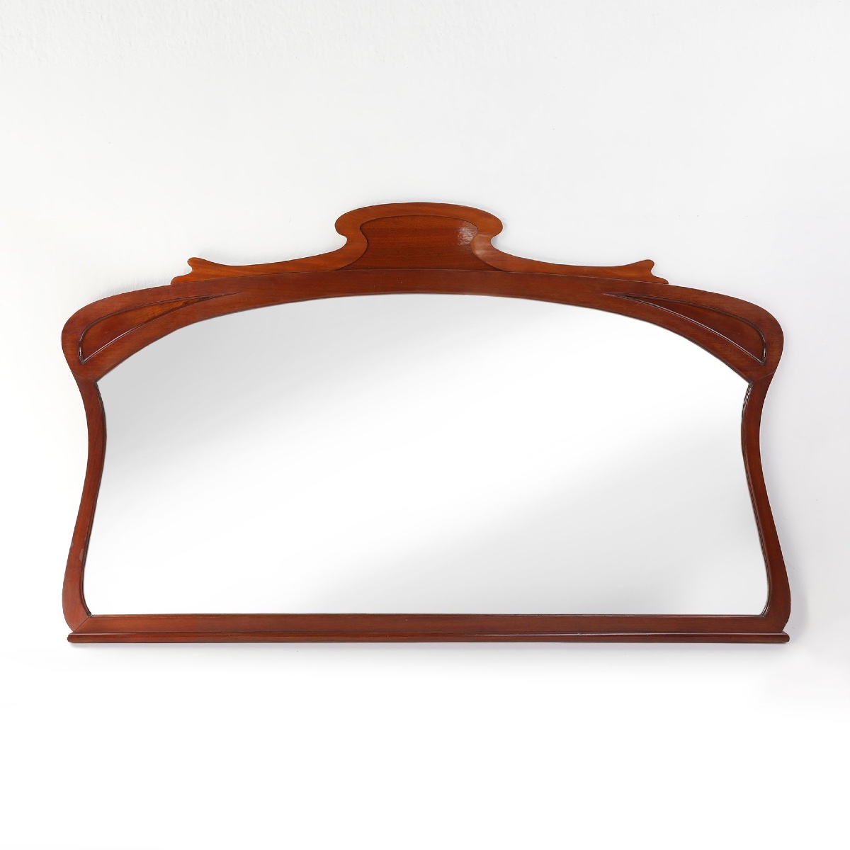 Grand miroir de cheminée Art nouveau sculpté à la main, France vers 1910