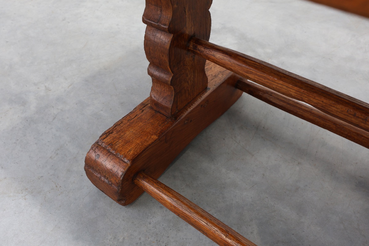 Antique Oak Coffee Table From A Monastery, France, 17th Century-photo-3