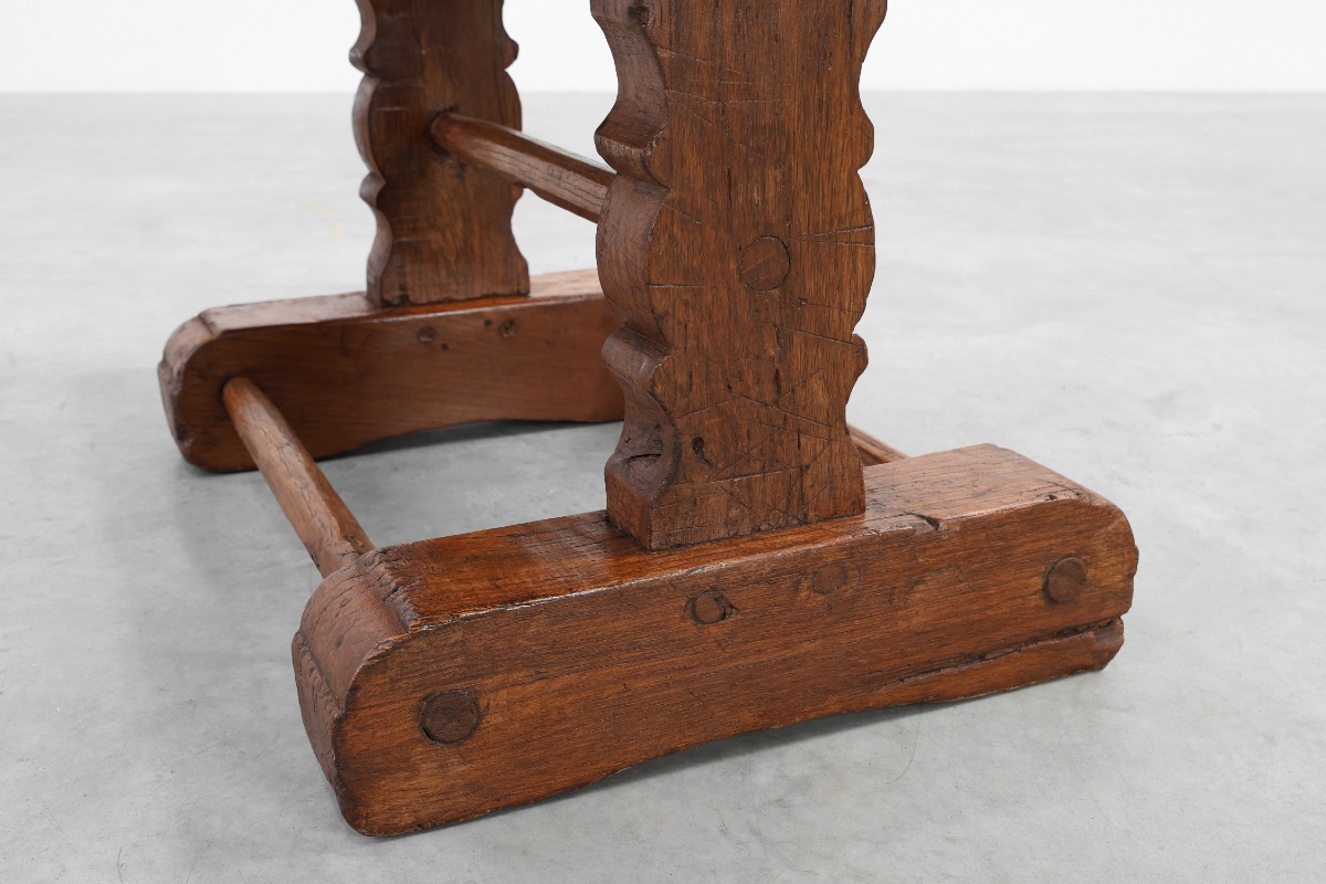 Antique Oak Coffee Table From A Monastery, France, 17th Century-photo-1