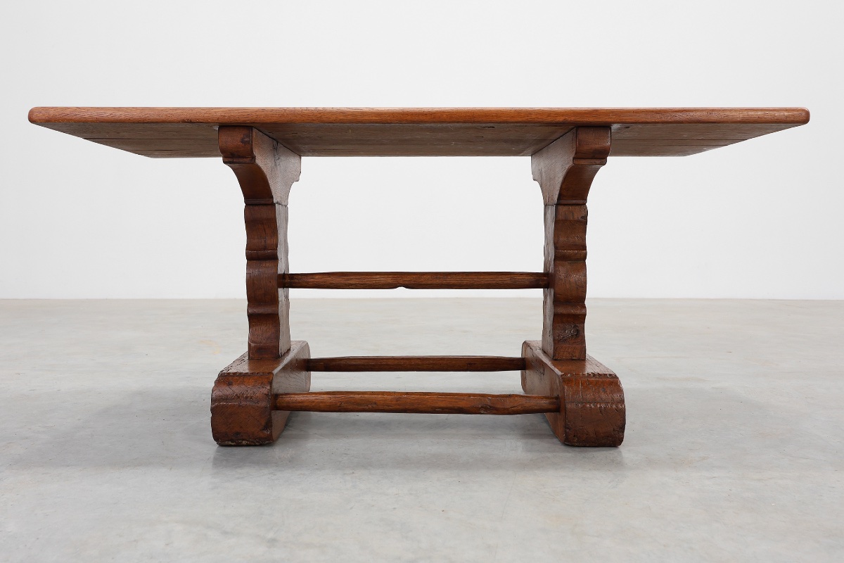 Antique Oak Coffee Table From A Monastery, France, 17th Century-photo-2