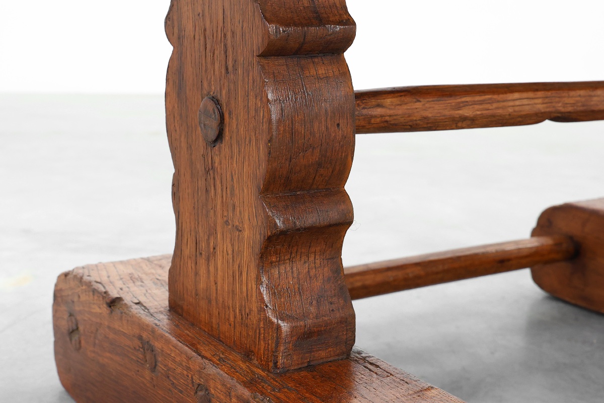 Antique Oak Coffee Table From A Monastery, France, 17th Century-photo-5
