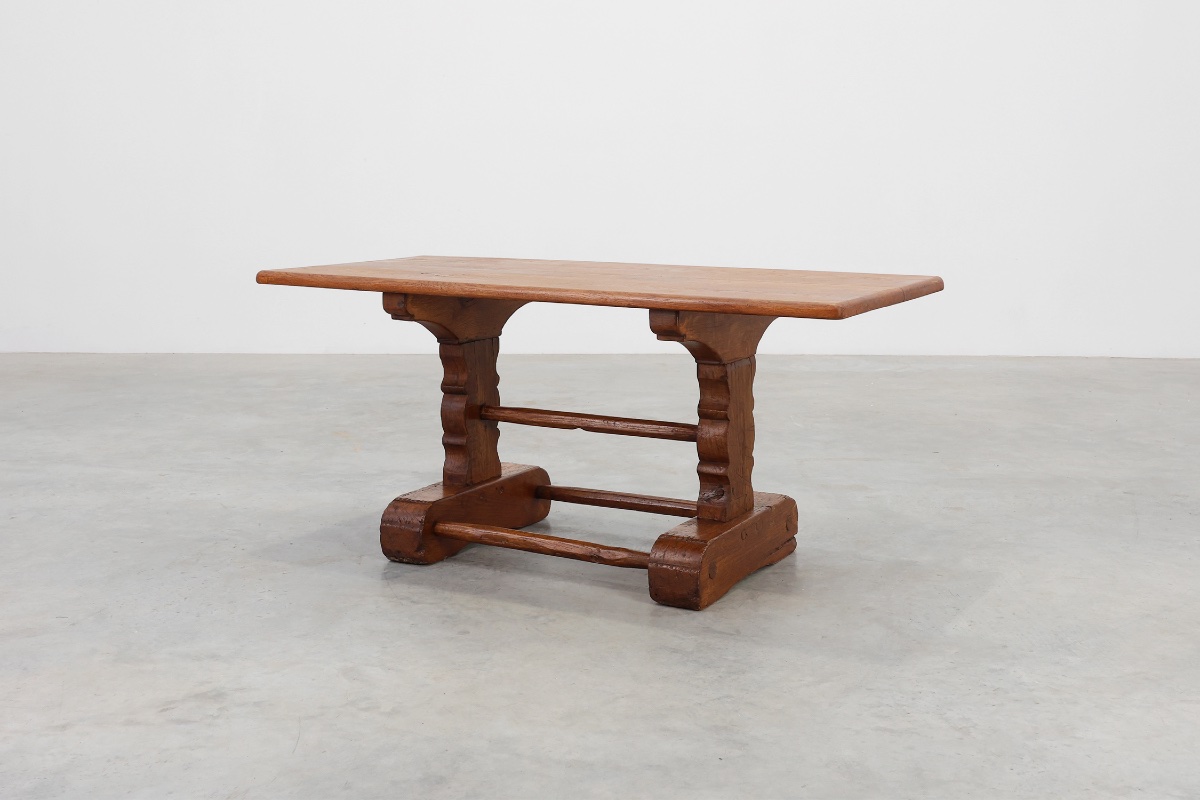 Antique Oak Coffee Table From A Monastery, France, 17th Century-photo-6