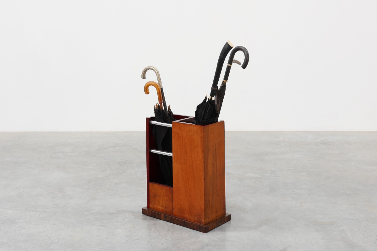 Antique Art Deco Umbrella Stand In Wood And Metal, France Circa 1910-photo-7