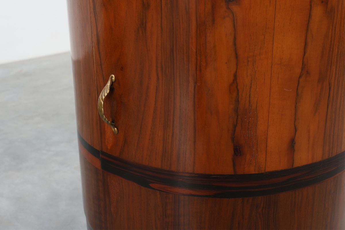 Pair Of Art Deco Walnut And Marble Bedside Tables, Italy, 1920s-photo-3