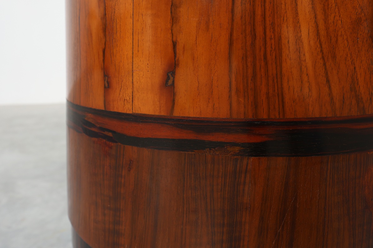 Pair Of Art Deco Walnut And Marble Bedside Tables, Italy, 1920s-photo-7