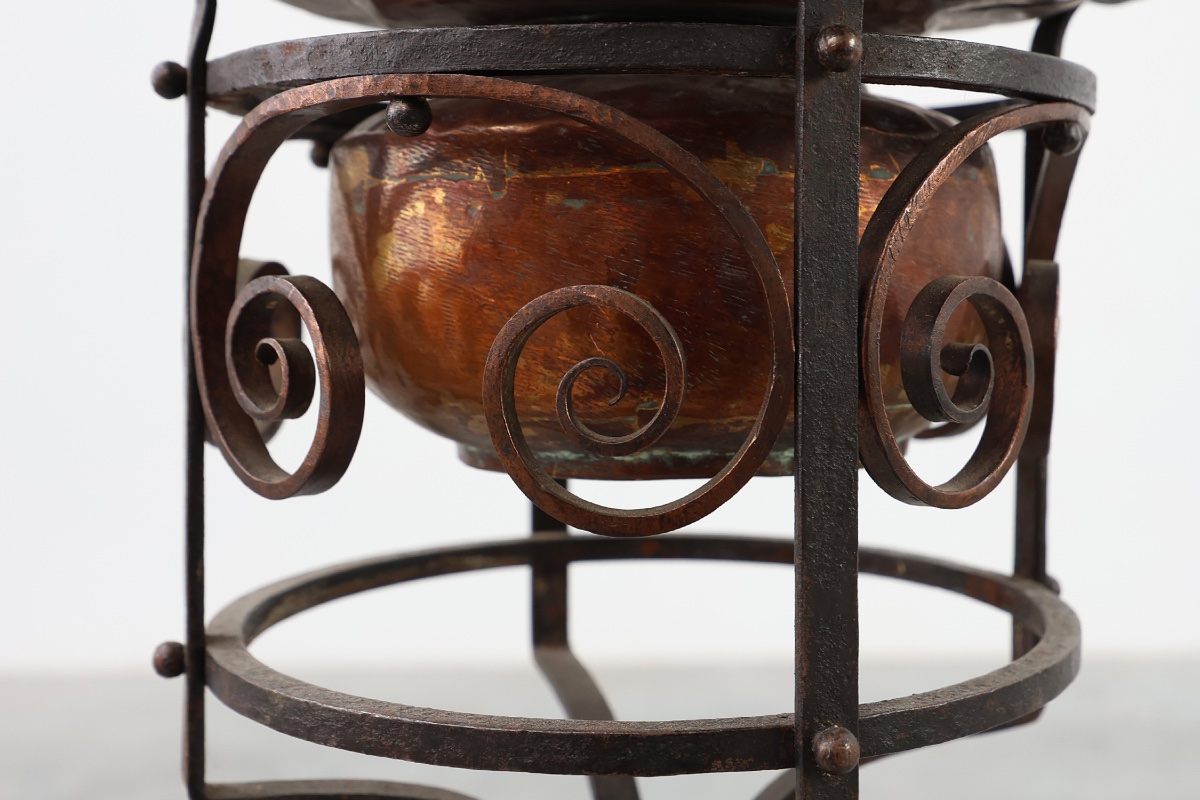 Art Nouveau Planter In Metal And Copper, France Circa 1905-photo-4
