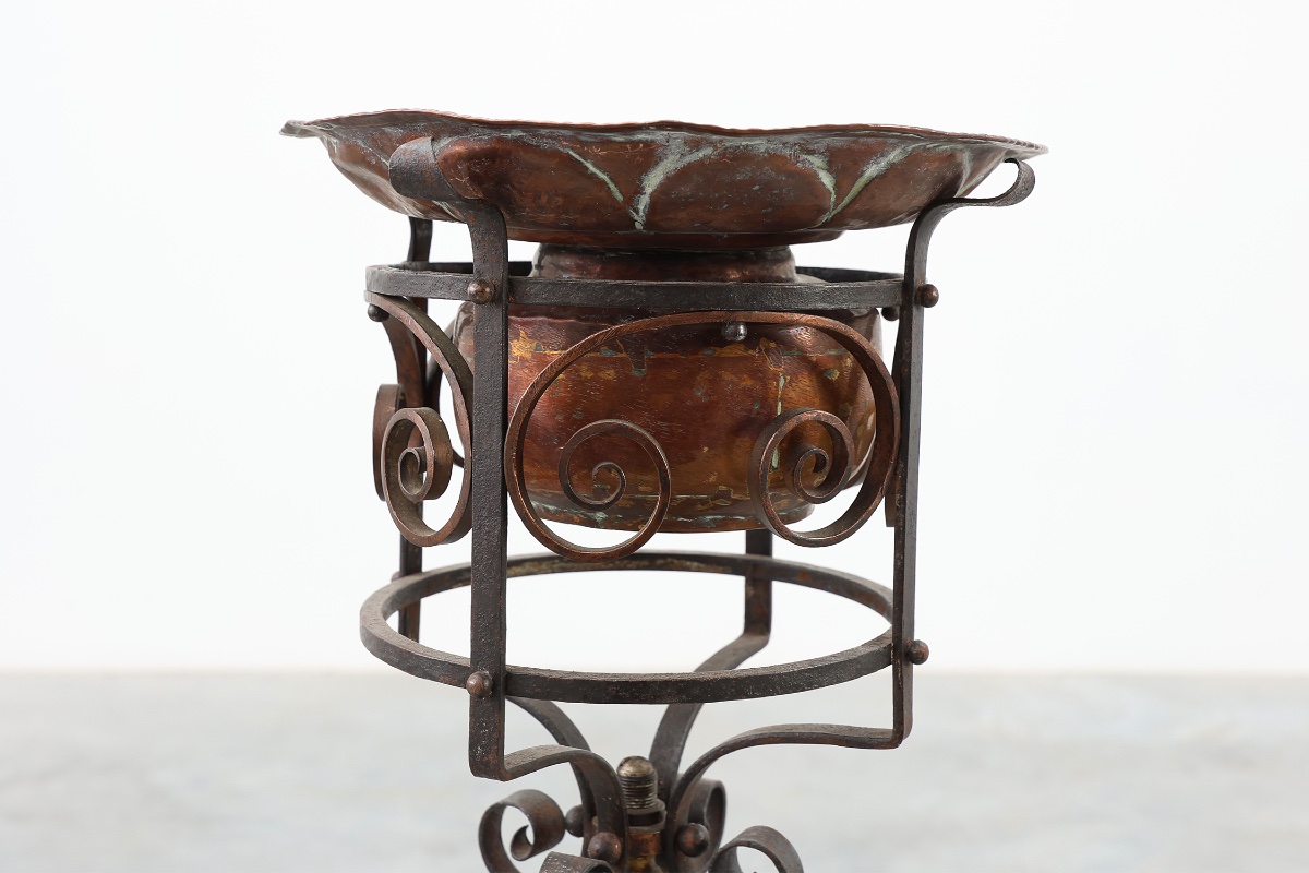 Art Nouveau Planter In Metal And Copper, France Circa 1905-photo-1