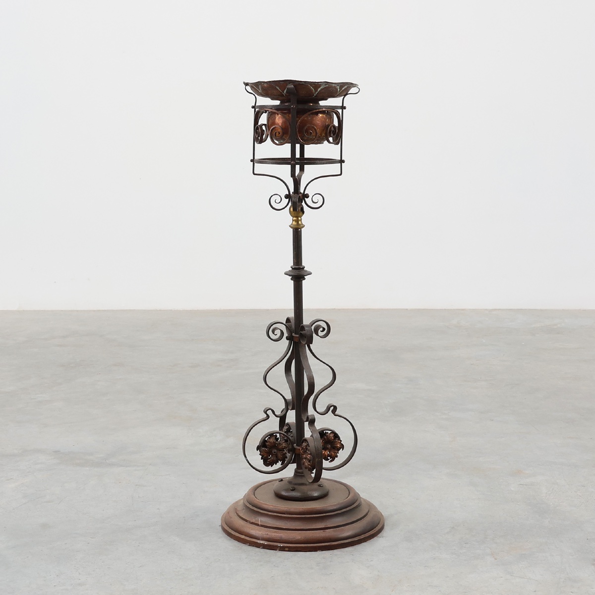 Art Nouveau Planter In Metal And Copper, France Circa 1905