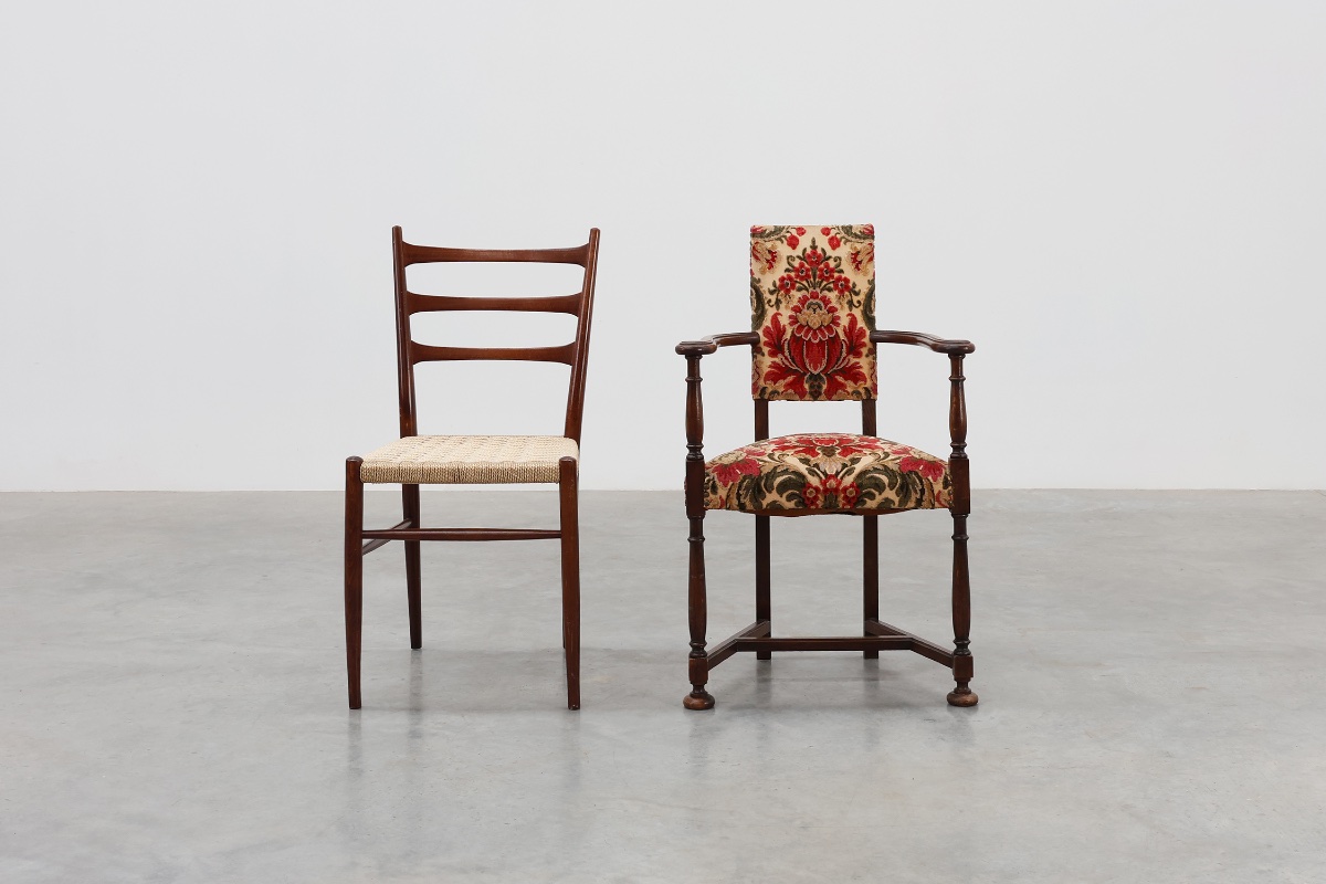 Antique Louis XIII Style Chair With Floral Upholstery, France Ca. 1890-photo-3