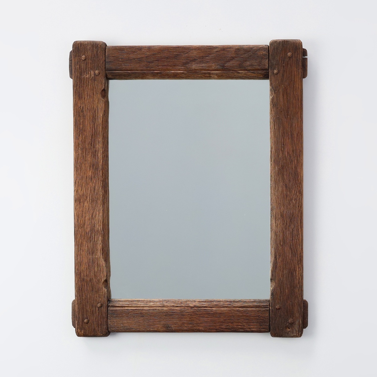 Miroir mural rustique ancien en chêne, France, vers 1820