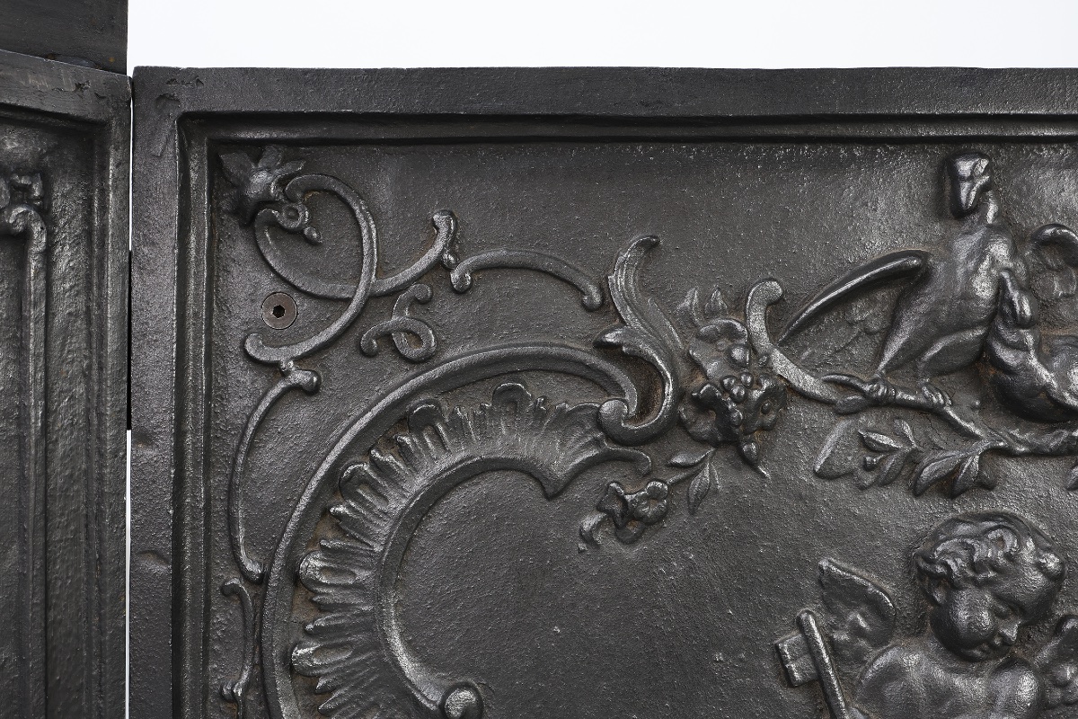 Antique Rococo-style Cast-iron Mantelpiece, France, Circa 1780-photo-3