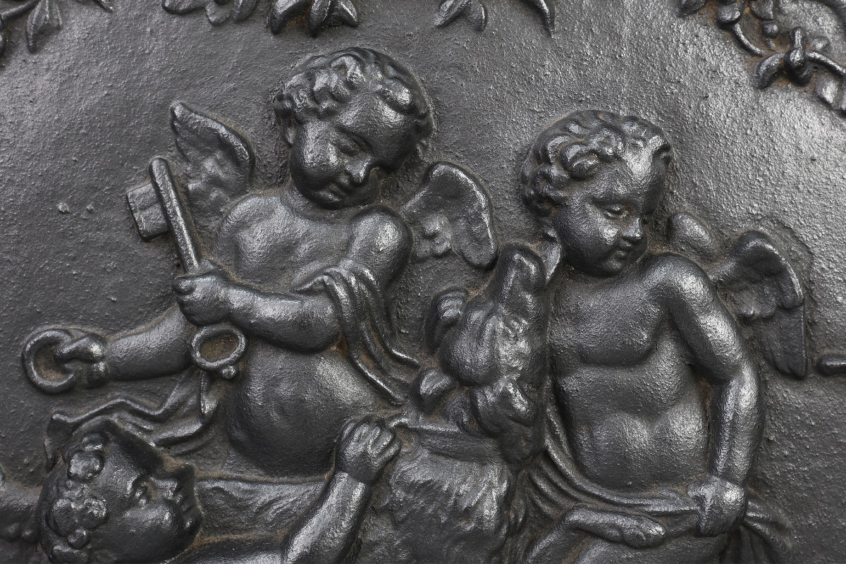 Antique Rococo-style Cast-iron Mantelpiece, France, Circa 1780-photo-4