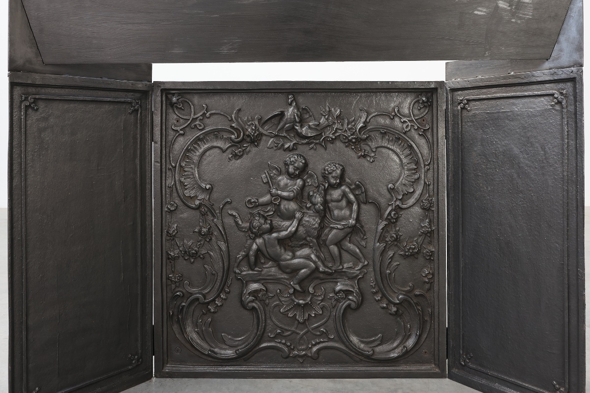 Antique Rococo-style Cast-iron Mantelpiece, France, Circa 1780-photo-1