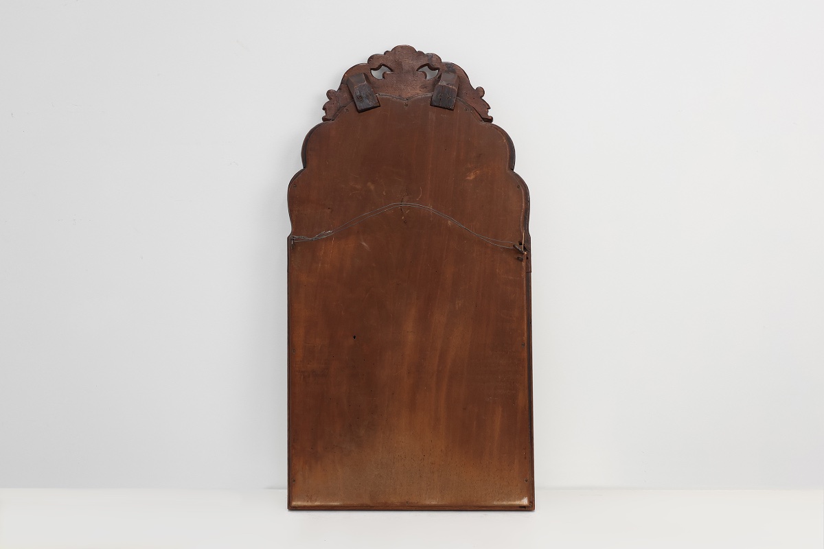      Louis XV-style Scalloped Burl Veneer Mirror, France, Late 19th Century-photo-5