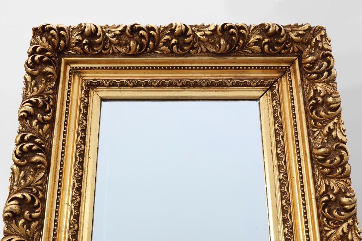 Baroque Mirror In Gilded Wood, Decorated With Acanthus Scrolls, France, Circa 1880-photo-3