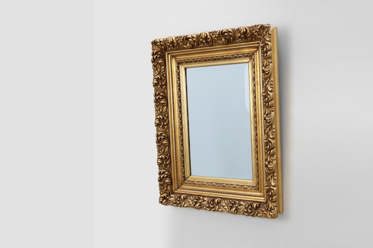 Baroque Mirror In Gilded Wood, Decorated With Acanthus Scrolls, France, Circa 1880-photo-1