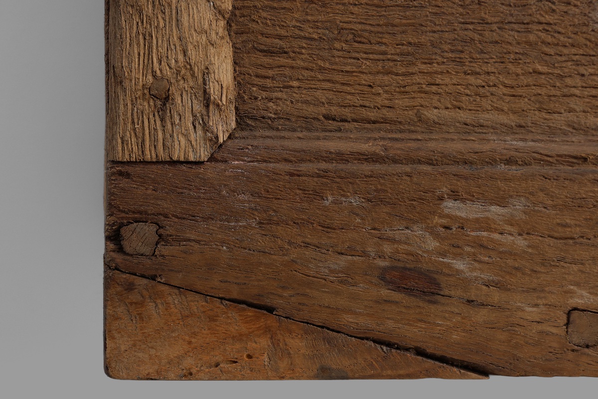 Antique French Oak Wall Salt Box, Ca. 1850-photo-4