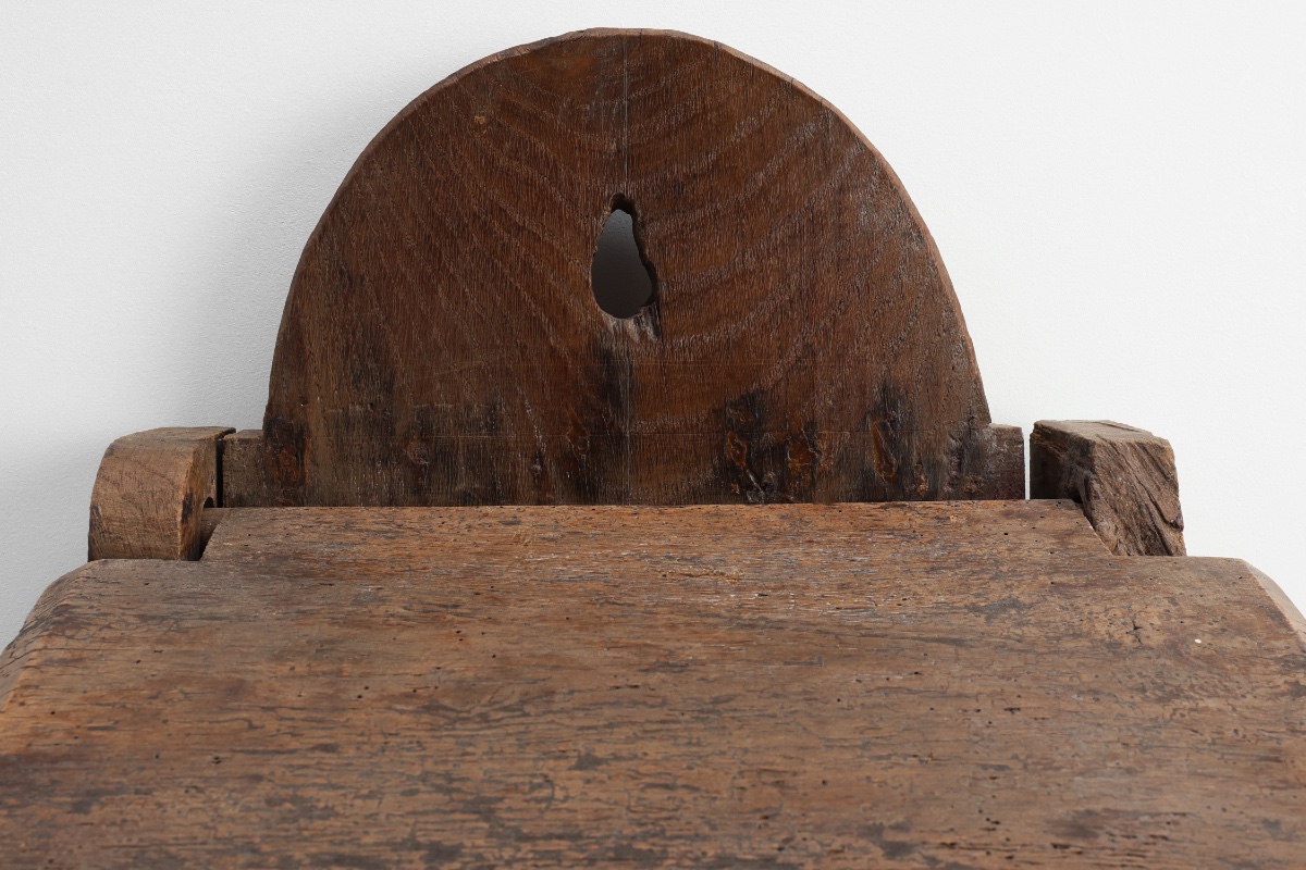 Antique French Oak Wall Salt Box, Ca. 1850-photo-6