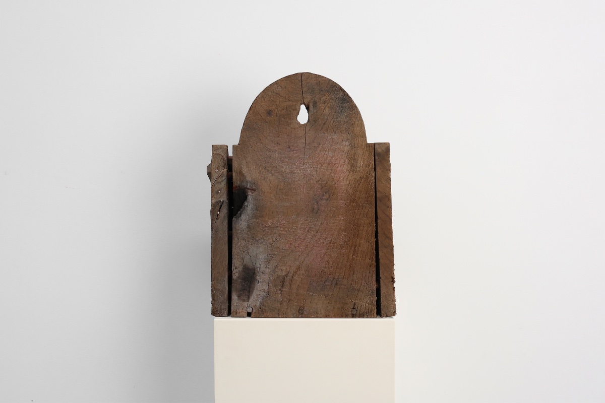 Antique French Oak Wall Salt Box, Ca. 1850-photo-8