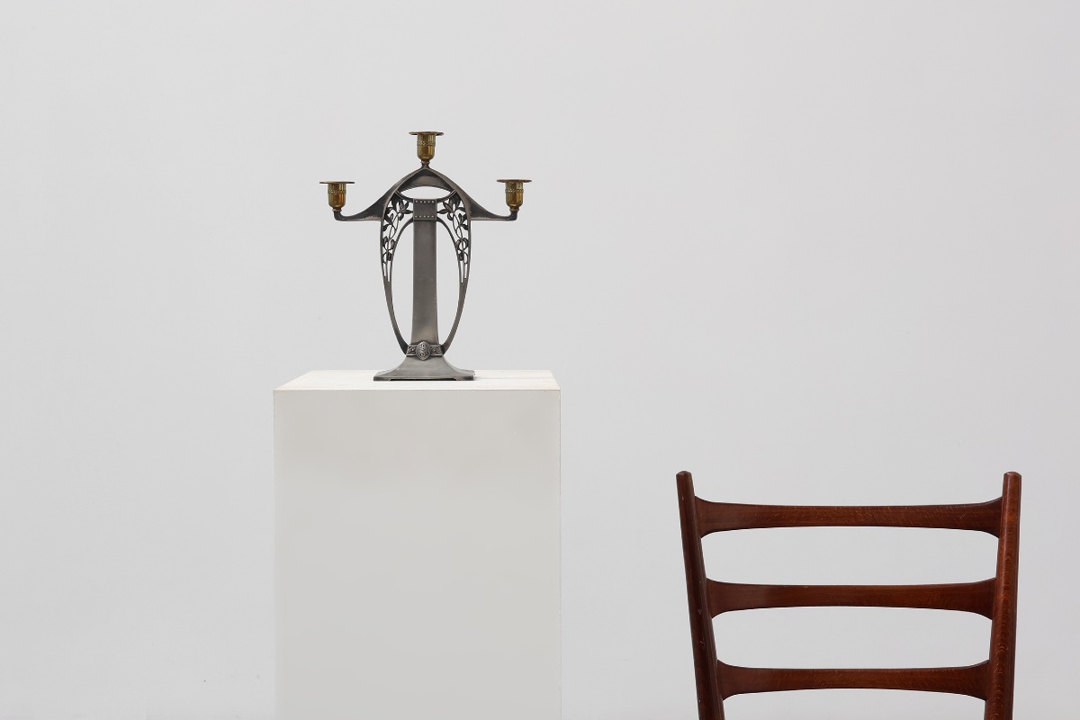 Art Nouveau Three‑arm Candelabrum By Wmf, Early 20th Century-photo-2