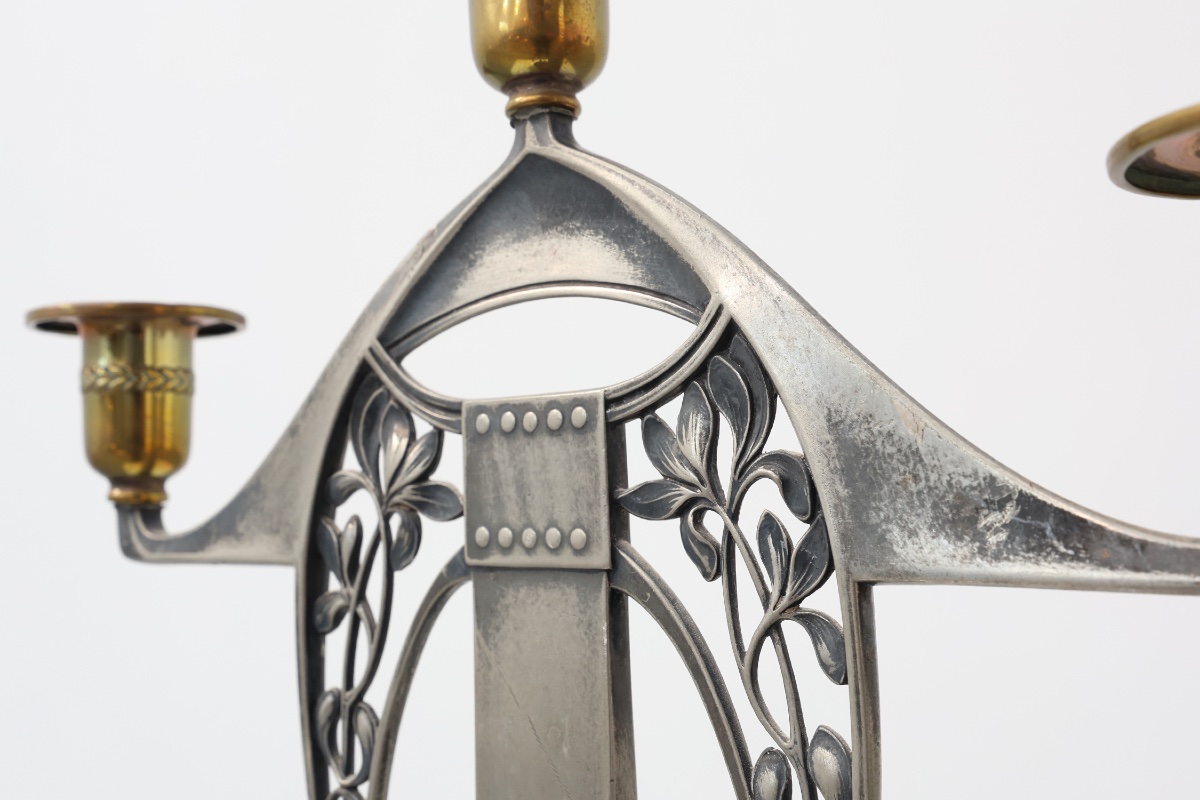 Art Nouveau Three‑arm Candelabrum By Wmf, Early 20th Century-photo-2