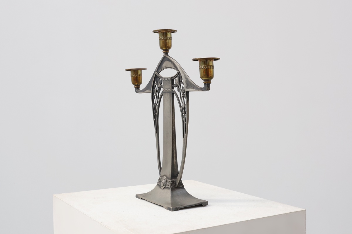 Art Nouveau Three‑arm Candelabrum By Wmf, Early 20th Century-photo-3