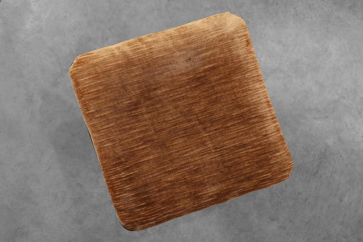 Art Deco Walnut Stool With Fabric, Italy, 1920s-photo-4