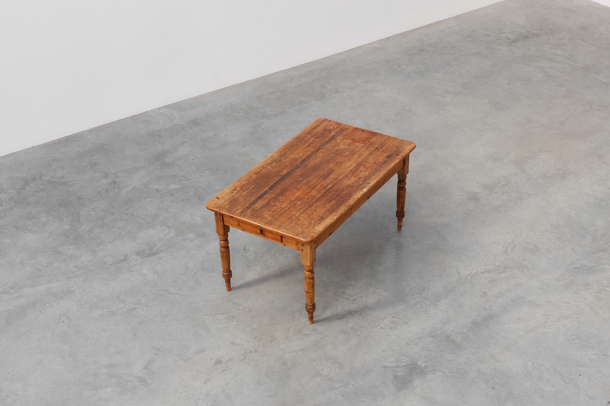 Antique Pine Farmhouse Table, France, Late 19th century -photo-8