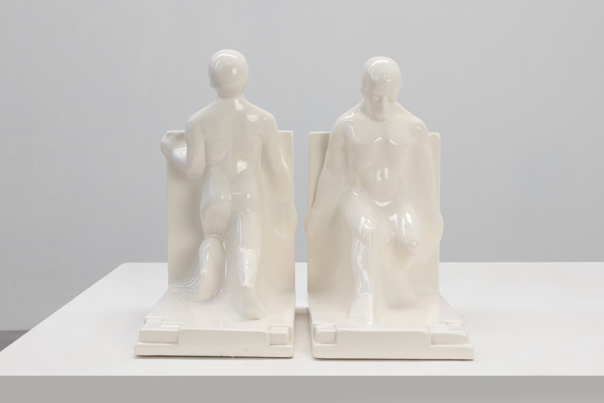 Pair Ceramic Bookends By Godofridus Boonekamp For Plateelbakkerij Schoonhoven-photo-1
