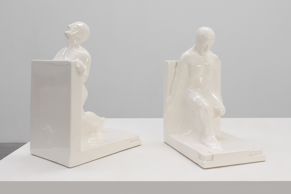 Pair Ceramic Bookends By Godofridus Boonekamp For Plateelbakkerij Schoonhoven-photo-3