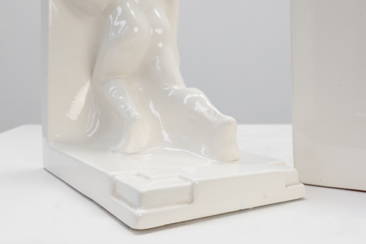 Pair Ceramic Bookends By Godofridus Boonekamp For Plateelbakkerij Schoonhoven-photo-5
