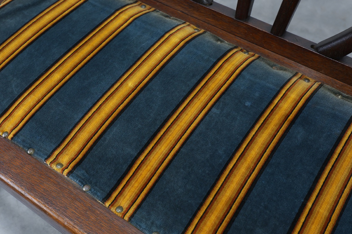 Banc Art Déco belge en chêne, années 1920-photo-6