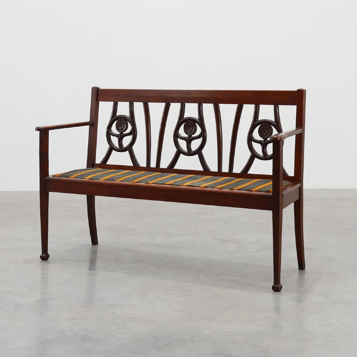 Banc Art Déco belge en chêne, années 1920