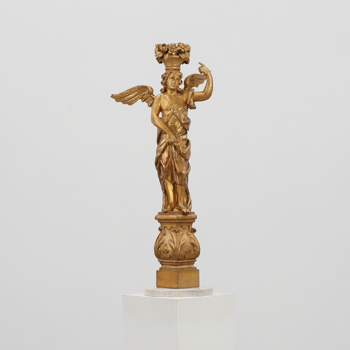 Gilded Oak Angel, Louis XVI Style, Part Of An Altar, Early 18th Century