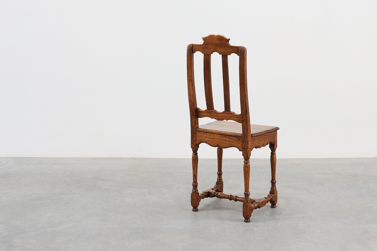 Pair Of Antique Side Chairs In Carved Oak, France, 18th Century-photo-2