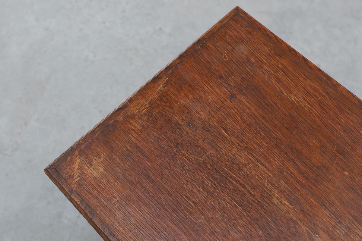 French Art Deco Plant Stand Or Pedestal Made Of Solid Oak, Display Column, 1925-photo-4